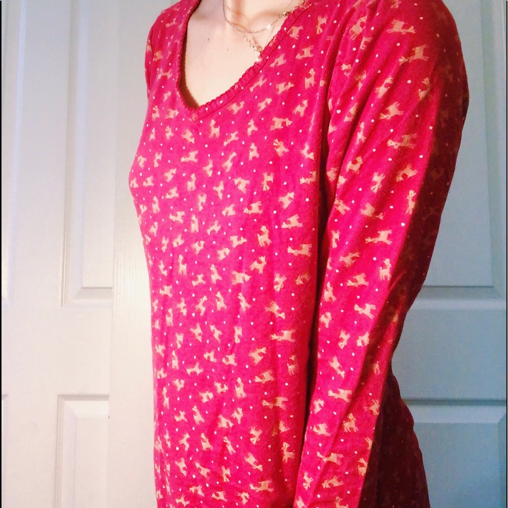 CHARTER CLUB Reindeer Pajama Long Sleeve Top